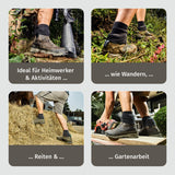 socklaender Funktions-Socke mit Doppelschaft - 2er-Set - Größe 44-47 ideal für Wandern, Gartenarbeit, Heimwerker mit Silikonstoppern und Polsterung