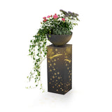 EASYmaxx LED-Dekosäule mit Pflanzschale, Beton-Optik Sternschnuppe mit LED-Beleuchtung und dekorativem Sternendesign.