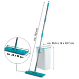 CLEANmaxx Wischmopp Easy Mopp 2,5l weiß/türkis mit elektrischer Frischwasserpumpe und zwei separaten Wassertanks für hygienische Bodenreinigung.