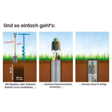 EASYmaxx Flaschenkühler gräbt Erdloch, kühlt bis 13 Flaschen stromlos, ideal für Outdoor, Garten und Camping ohne Kühlschrank.