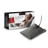 MAXXMEE Heizdecke & Fußwärmer grau mit 3 einstellbaren Wärmestufen und Fernbedienung für angenehme Wärme und sichere Nutzung