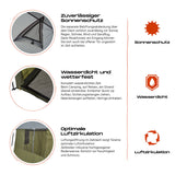 Where Tomorrow - Pop up Duschzelt grün, 220 cm hoch, wasserfest, mit Sonnenschutz und optimaler Luftzirkulation, 10 Sek. Quick-up-Aufbau.