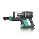 CLEANmaxx Akku-Zyklon-Staubsauger grau/türkis kabellos mit 2-Stufen-Saugkraftregulierung und 22.2V Akku für 25 Min Laufzeit.