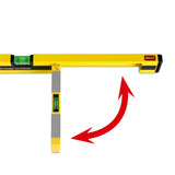 FLÜWA Wasserwaage - 60 cm + 80 cm - schwarz/gelb mit ausklappbarem Flügel und magnetischer Aluminium-Oberfläche.