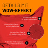 LUMALAND Sitzsack Classic XXL (380 L) in Rot mit abnehmbarem Bezug, wasserabweisendem Material und verdecktem Reißverschluss.