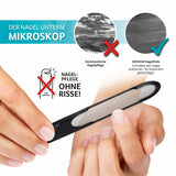MIWIAM Nagelfeilen 3er-Set mint/flieder/schwarz für präzises Nagelschneiden, rostfrei, fein und grob für glatte Nägel ohne Risse.