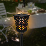 PRIMA GARDEN Solar-Leuchte Fackel - 4er-Set - schwarz mit flackerndem Fackel-Effekt, Solarenergie und kabellosem Betrieb für Garten und Balkon.