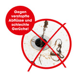 EASYmaxx Abflussreiniger-Stick Apfel - 50er-Set gegen verstopfte Abflüsse und schlechte Gerüche in Waschbecken, Dusche und Spüle.