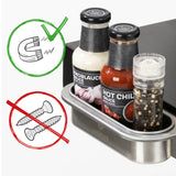 LANDMANN Magnet Saucenhalter aus Edelstahl mit starkem Magnet für bis zu 3 Saucenflaschen, ideal für Grill oder Kühlschrank.