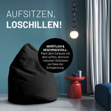 LUMALAND Luxury XL Sitzsack stylischer Beanbag - 120L Füllung - Schwarz, bequemer Sitzsack für modernes Wohnen und Entspannung.