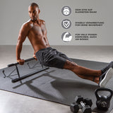 FitEngine - Klimmzugstange für den Türrahmen schwarz/grau, stabile Konstruktion für effektives Körpergewichtstraining zuhause.