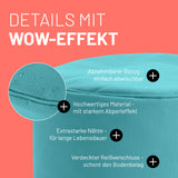 LUMALAND Sitzsack Pouf (50 L) Aquamarin mit abnehmbarem Bezug, wasserabweisendem Material, extrastarken Nähten und verdecktem Reißverschluss.