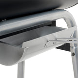 LANDMANN Holzkohle-Barrelgrill CG-III-440BK mit höhenverstellbarem Kohlerost und emailliertem Grillrost, Lackierter Deckel und Feuerraum.