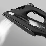 N8WERK Dampfbügeleisen Midnight Black Edition mit 4 Programmen, 250 ml Wassertank, Keramiksohle und 2400W Dampfgenerator.