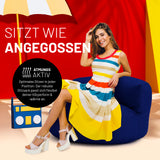 LUMALAND Sitzsack Lounge (320 L) dunkelblau, bequem und modern für In- und Outdoor, mit atmungsaktiver EPS-Füllung und robusten Nähten.