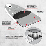 FitEngine Trip SUP-Board Set (Allrounder) - 10'8'' Beton mit rutschfestem EVA-Fußpad, verstärkter PVC-Schicht und Drop-Stitch-Technologie.
