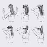 PONY PUFFIN Onyx Schwarz Anleitung zur Anwendung für voluminösen und haltbaren Pferdeschwanz für alle Haarfarben.