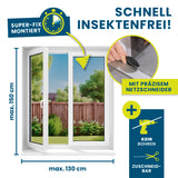 HOBERG Insektenschutzgitter mit Magnetbefestigung – Fenster – 4er-Set, schnell montiert ohne Bohren, inkl. praktischem Netzschneider.