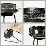 LANDMANN Holzkohle-Rundgrill mit verchromtem Grillrost, emaillierter Feuerschüssel und stabilem dreibeinigem Stand für mobilität und einfache Montage.