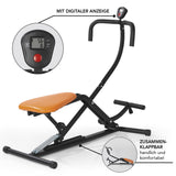 MAXXMEE Trainingsgerät Crunch & Glide mit digitaler Anzeige, klappbar, ideal für Eigengewicht-Workouts und Muskelkräftigung.