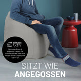 LUMALAND Luxury XL PLUS Sitzsack stylischer Beanbag in Grau mit 220L Füllung und extra starken Nähten für optimalen Sitzkomfort.