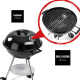 LANDMANN Holzkohle-Kugelgrill mit 41 cm Grillfläche, verchromtem Rost, Lüftungsregler und stabilen Stativbeinen für 4-6 Personen.