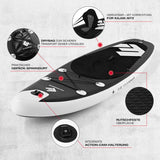 FitEngine Trip SUP-Board Set (Allrounder) - 10,8' mit Kajak-Sitz, Drybag, Action-Cam-Halterung und rutschfester Oberfläche.