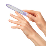MIWIAM Nagelfeile für Finger- und Fußnägel - flieder mit feiner und grober Struktur für präzises, hygienisches Feilen und seidig glattes Finish.