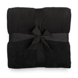 LUMALAND Wohndecke Kuscheldecke aus weichem Coral Fleece 220x240 cm schwarz, weich, flauschig und pflegeleicht verpackt.