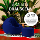 LUMALAND Sitzsack Pouf (50 L) Navyblau als wetterfester, multifunktionaler Sitzhocker für In- und Outdoor mit robustem, wasserabweisendem Material.