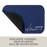 EASYmaxx Badematte Wellness - 40x60 cm - blau, saugfähig, schnell trocknend, mit rutschfester Unterseite für sicheren Halt auf glatten Böden.