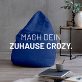 LUMALAND Luxury XL PLUS Sitzsack Royalblau mit 220L Füllung, extra starken Nähten und ergonomischem Design für optimalen Sitzkomfort.