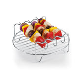 GOURMETmaxx Grillrost Edelstahl für die Heißluft-Fritteuse 2,2l mit Spießen zum Braten von Fleisch, Fisch und Gemüse.