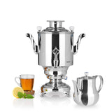 BEEM Romanov 1007 III Samowar 5 Liter Edelstahl mit Teekanne und Glas, professionelle Edelstahl-Samoware für Teezubereitung.