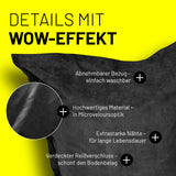 LUMALAND XXL Microvelours Sitzsack - 380L, schwarzer, abnehmbarer Bezug, hochwertiges Material, extrastarke Nähte, verdeckter Reißverschluss.