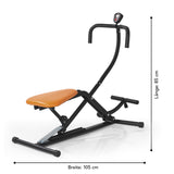 MAXXMEE Trainingsgerät Crunch & Glide zur Kräftigung mit Eigengewicht, digitaler Anzeige, klappbar, für Brust-, Bizeps- und Bauchtraining.