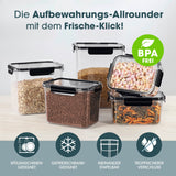 GOURMETmaxx Frischhaltedosen Klick-it 10-tlg. schwarz, stapelbar, spülmaschinen- und gefrierschrankgeeignet, mit 4-fach-Klickverschluss, BPA-frei.