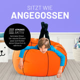 LUMALAND Luxury Basketball Sitzsack - Hochwertiges Sitzkissen im Basketball-Design, atmungsaktiv und formanpassend für Komfort.