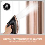 MAXXMEE Dampfbügeleisen mit Tropfstopp-, Antikalk- und Selbstreinigungsfunktion beim Auffrischen und Glätten von Stoffen mit Dampfstoß.