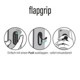 flapgrip Handyhalterung - Smartphone-Halterung - 2er-Set - schwarz, einfach per Push nutzbar, für sicheren Halt und optimale Handhabung.