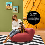 LUMALAND Interior Line Sitzsack-Lounge rundes Sitzsack-Sofa 320l Füllung 90x50 cm Rot, weicher Sitzkomfort für Innenbereiche