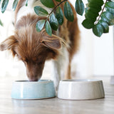 FLUFFINO® Hundenapf / Futternapf Keramik - 800 ml in Grau, handgefertigt, lebensmittelecht, spülmaschinenfest, für kleine und mittelgroße Hunde.