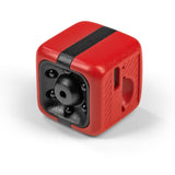 EASYmaxx Mini-Kamera 3,7V rot/schwarz mit Infrarot-LEDs, 8GB Speicherkarte und USB-Kabel für vielseitige Einsatzmöglichkeiten.