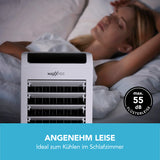 MAXXMEE Luftkühler Mobil 80 W leise, multifunktional luftbefeuchtend, ionisierend mit 3 Leistungsstufen und 120° Schwenkfunktion.