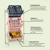 EASYmaxx Getränkekisten-Regal - 116 cm aus Kiefernholz für breite und schmale Kästen, Getränke horizontal und vertikal lagern.