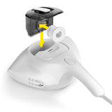 N8WERK Milbensauger in der Moonlight Edition mit herausnehmbarem HEPA-11-Filter und 200 ml Schmutzbehälter für einfache Reinigung.