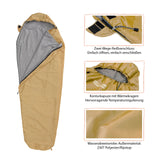 Where Tomorrow Camping Schlafsack Small & Light Mumienschlafsack Curry mit wasserabweisendem Außenmaterial und Konturkapuze.