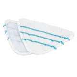 CLEANmaxx Dampfbesen mit Dampfregulierung Ersatz-Mikrofaser-Pads für schonende Bodenreinigung blau/weiß.