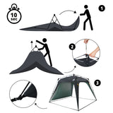 Where Tomorrow - Pop up Pavillon - Faltpavillon - 10 Sek. Quick-up-Aufbau - Blau, schneller Aufbau, wetterfest, inklusive Seitenwand