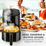 GOURMETmaxx Heißluft-Fritteuse Mechanisch 3,6l Schwarz mit Fettarmer Zubereitung und 60-Minuten-Timer für Pommes und Chicken Nuggets.